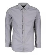 Galaxy By Harvic Mens Long Sleeve Solid Slim Fit Dress Shirts Grey-Small - $18.99