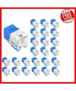 High-Speed 1000 Mbps Cat6 RJ45 Keystone Jacks - 25-Pack for Network Stab... - $41.57