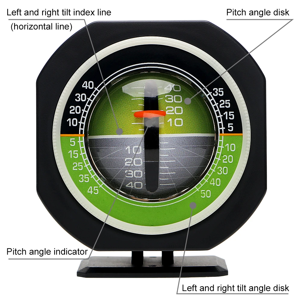 Car Accessories Declinometer Compass LED Inclinometer Gradient Slope Meter Gau - £24.55 GBP
