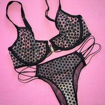 Victoria&#39;s Secret sin Forro 32DD Conjunto Sujetador Tiras Braga Negro St... - £49.72 GBP