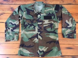 US Military Combat Army Hot Weather Woodland Camo Long Sleeve Jacket Shirt S 43&quot; - £23.46 GBP