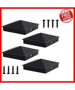 4-Pack Black Aluminum Pyramid Post Caps (3.5&quot; x 3.5&quot;) - Weather-Resistan... - $645.29 MXN