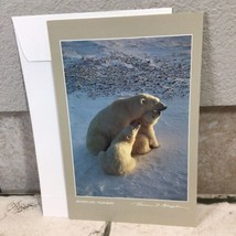 Mothers Love Polar Bears Thomas D Mangelsen Wildlife Photography Card VTG 1992 - £14.80 GBP