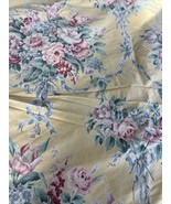 Rare Vintage RALPH LAUREN Evelyn Yellow Floral Queen Flat Sheet 100% Cot... - £54.33 GBP