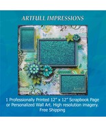 Flowers - Teal Bloom Personalized Wall Art or Scrapbook Page - $412.04 MXN