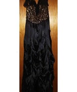 LORALIE ORIGINAL BLACK/RUFFLED EVENING GOWN SIZE 8 NEW  RETAIL $245 - $48.00