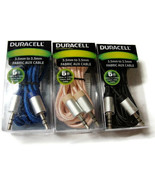 Duracell Fabric Aux Auxiliary Cable 3.5 mm to 3.5mm Model LE2299 Black B... - £6.00 GBP