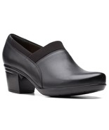 Clarks Womens 9 M Black Faux Leather Emslie Summit Loafer Comfort Shoe N... - $91.08 CAD