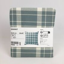 IKEA GEMSROT pillow Cushion Cover Check Blue / Green  20x20&quot; Cotton 805.... - $241.11 MXN