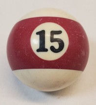 Billiards Pool Ball #15 Burgundy White Stripe 2¼&quot; Replacement Piece Crafts VTG - £8.24 GBP