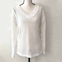 Talbots V-neck Open Knit Long Sleeve Cotton Sweater Top Sz L - £11.87 GBP
