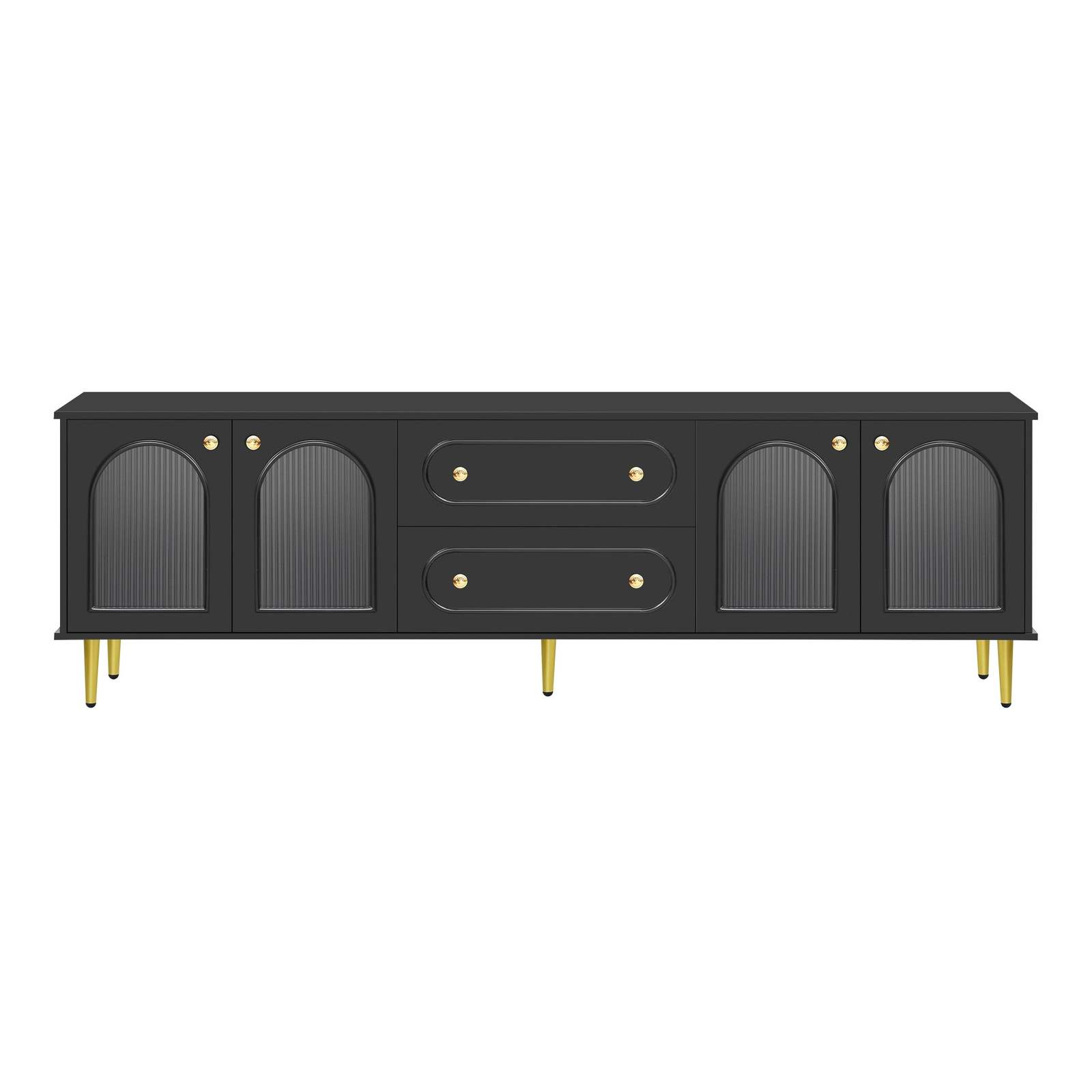 U-Can 78.7" Modern TV Stand Cabinet for 80" TV - Fluted Glass Doors Item image 7
