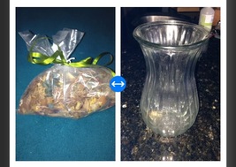 Decorative Glass Vase 8&quot; with bag Of Citrus Potpourri - £35.52 GBP