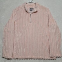 Daisy Fuentes Women’s Top Sz XL Faux Fur 1/4 Zip Pink Soft  - £16.62 GBP
