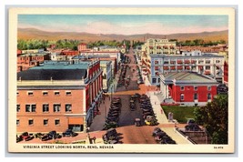 Virginia Street View Looking North Reno Nevada NV UNP Linen Postcard V4 - £5.38 GBP