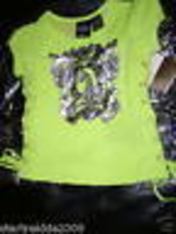 Baby Phat Foil Kitty Tee W/SIDE Ties, Mimosa Neon Color, Size 2T, Nwt - £11.79 GBP