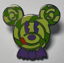 2009 Disney Mickey Mouse Green Swirl Candy Bat Bow Tie Trading Pin - £8.71 GBP