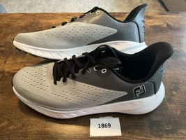 FootJoy FJ Flex XP Golf Shoes Gray Black White Men's SZ 10.5M (56281) - £131.61 GBP