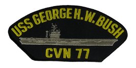 USS George H. W. Bush CVN-77 Patch - Gold and Silver on Black Background - Veter - £10.61 GBP