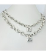 Tiffany 1837 Padlock Stacked Rolo Chain Necklace in Sterling Silver - $925.00