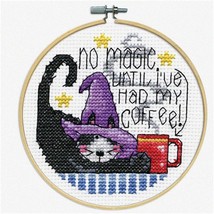 Caffeine Stitch: Hoop Coffee Counted Cross Stitch Kit - £17.56 GBP