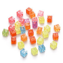 50 Letter Beads Alphabet Acrylic Assorted Lot BULK Wholesale Rainbow Cube B - £4.84 GBP