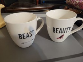 Pfaltzgraff RARE Beauty and Beast Everyday Oversize Coffee Tea Mug Set of 2 - £22.05 GBP