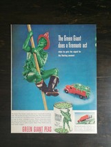Vintage 1952 Sweet Peas Green Giant Fireman Firepole Full Page Original Ad 1221 - £5.29 GBP