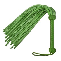 Real Cow Hide Green Leather Flogger 18 Thick Tails Heavy &amp; Thuddy impact... - £16.46 GBP