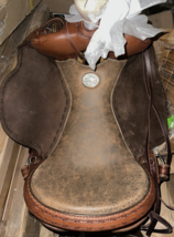 Clinton Anderson Kangaroo Conchos Chocolate/Roughout Saddle 17" W/ HRN B... - $3,838.33
