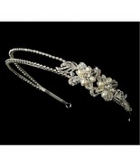 Exquisite Crystal &amp; Pearl Bridal Tiara Band with Side Ornament Bridal He... - $60.78