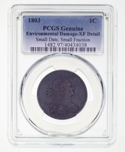 1803 1C Large Cent Small Date, Small Fraction Graded by PCGS as XF Detail - £616.03 GBP