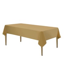 Gold Disposable Plastic Tablecloth For Rectangle Tables (12 Pack) Premium Decora - £31.96 GBP