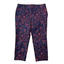 Ann Taylor Loft Marisa Size 10P The Riviera Pant Crop Navy Blue Floral Stretch - $18.65