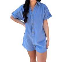 Kori Button Down Shirts Romper Size L - $24.75