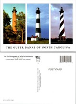 North Carolina Outer Banks Lighthouses Bodie Island Cape Hatteras VTG Postcard - £7.42 GBP
