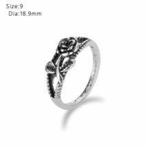 Luxury Retro Engagement Wedding Jewelry Adjustable Rose Ring Flower Leaf(10) - £6.67 GBP+