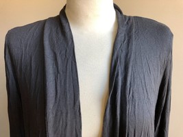J. Jill S Charcoal Gray Jersey Rayon Blend Stretch Open Front Cardigan Top - £15.68 GBP