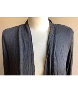 J. Jill S Charcoal Gray Jersey Rayon Blend Stretch Open Front Cardigan Top - £15.76 GBP