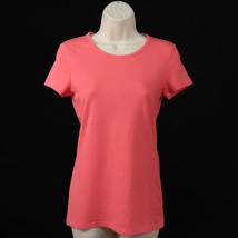 Energie Womens My Favorite Tee T-Shirt L Large Salmon Pink Stretch Short... - $10.67