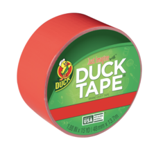 Duck Brand Printed Duct Tape, 1.88&quot; x 10 Yards, Fluorescent Red Rose - £6.35 GBP