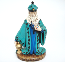 Christmas Nativity Figure Kneeling Wise Man Magi with Jewels Handmade Ceramic - £7.09 GBP