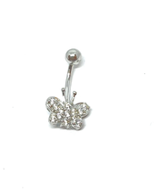 ADIRFINE 925 Sterling Silver Banana Bar Butterfly Belly Button Ring - $43.19