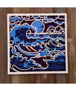 Ocean Wave Layered Wood Wall Art – 5-Layer Coastal Decor in Blue &amp; White - $831.80 MXN