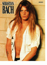 Sebastian Bach teen magazine pinup clipping white open shirt sexy guy Rockline - £2.75 GBP