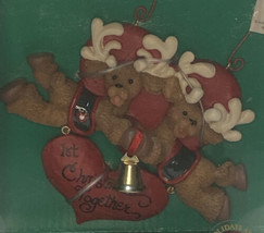 Kurt S. Adler HOLLY DEARIES Our First Christmas Ornament 2 Hearts Reinde... - $17.95