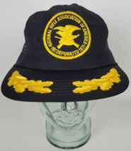 Vintage NRA National Rifle Association Black Mesh Gold Snapback Trucker Hat USA - £11.68 GBP