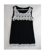 Style &amp; Co. Women&#39;s Black Sleeveless Blouse With Lace Embroidery Size Me... - £10.75 GBP