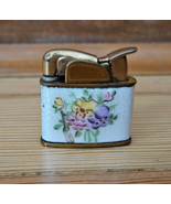 Vintage Evans Cigarette Lighter, Ladies Floral Enamel Finish, 1.5" x 1.5" - $89.98