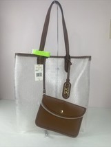 Michael Kors Large Eliza NS Tote Bag  Transparent Brown Clear Leather B3B - $138.59